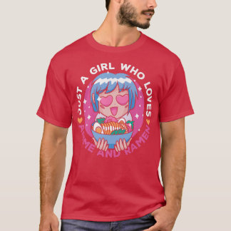 Camiseta Apenas Uma Menina Que Ama Anime E Ramen Japonês No