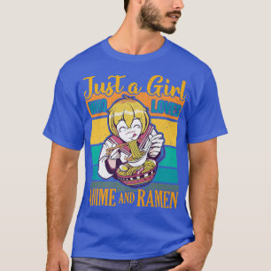 Camiseta Apenas Uma Menina Que Ama Anime E Ramen Japonês No