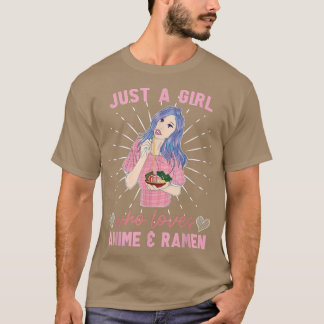 Camiseta Apenas Uma Menina Que Ama Anime E Ramen Manga Japa
