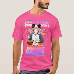 Camiseta Apenas Uma Menina Que Ama Anime Ramen E Esboça Um