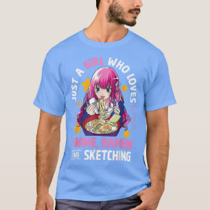 Camiseta Apenas Uma Menina Que Ama Anime Ramen E Esbofetean