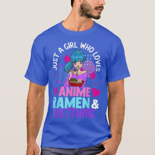 Camiseta Apenas Uma Menina Que Ama Anime Ramen E Esbofetean