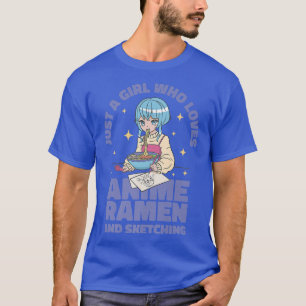 Camiseta Apenas Uma Menina Que Ama Anime Ramen E Esbofetean