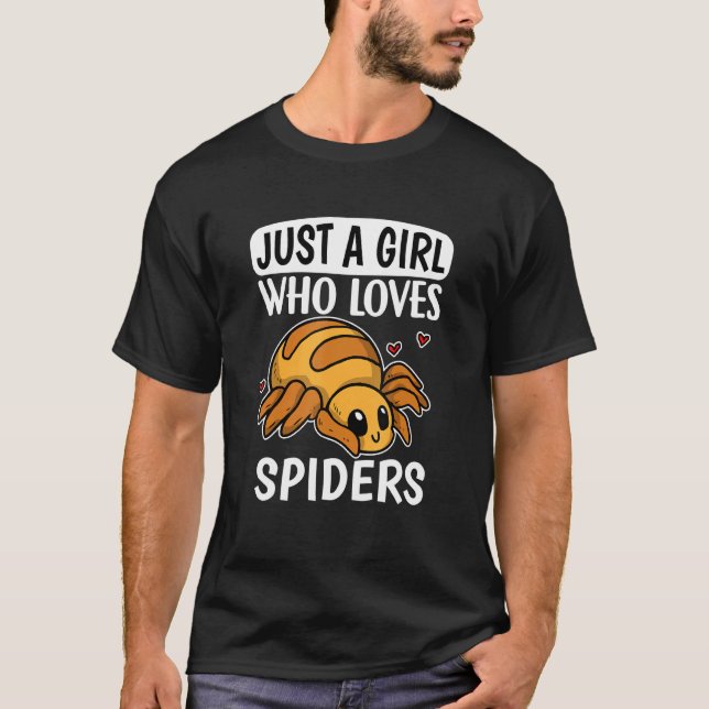 Camiseta Apenas Uma Menina Que Ama Aranhas Roupa De Aranha (Frente)