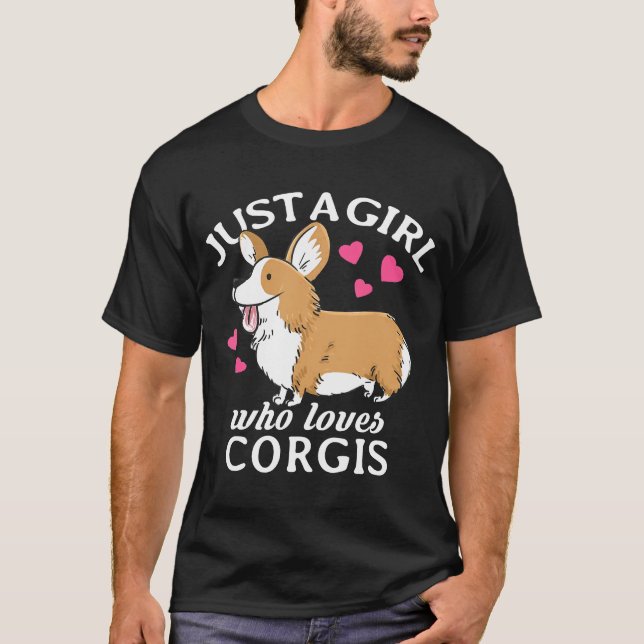 Camiseta Apenas Uma Menina Que Ama As Mulheres Corgis Joven (Frente)