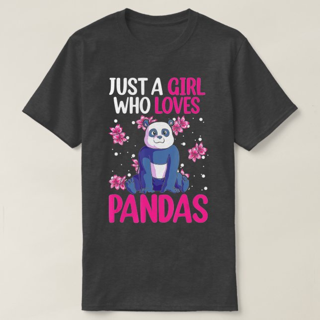 Camiseta Apenas Uma Menina Que Ama As Mulheres Pandas Panda (Frente do Design)