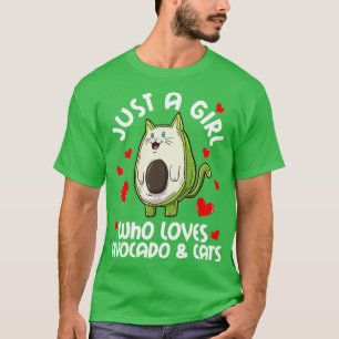 Camiseta Apenas Uma Menina Que Ama Avocado Gata Kawaii