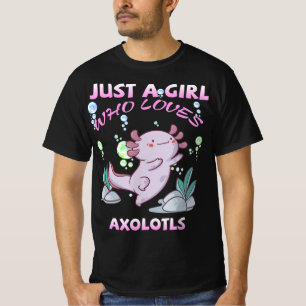 Camiseta Apenas Uma Menina Que Ama Axolotls Anime Kawaii Gi