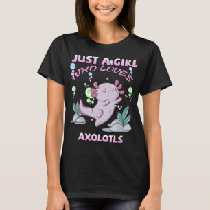 Camiseta Apenas Uma Menina Que Ama Axolotls Anime Kawaii Gi