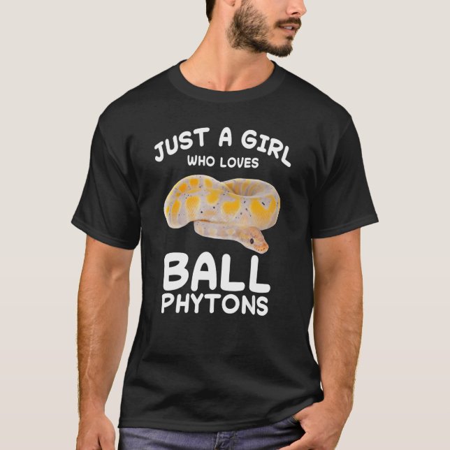 Camiseta Apenas Uma Menina Que Ama Ball Python Cobra Réptil (Frente)