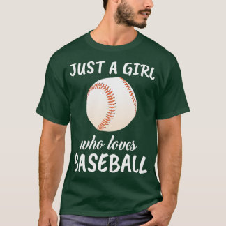 Camiseta Apenas Uma Menina Que Ama Baseball