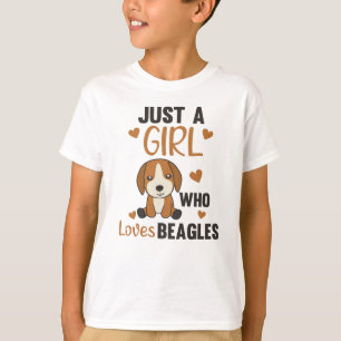 Camiseta Apenas Uma Menina Que Ama Beagles Kawaii Cachorro 