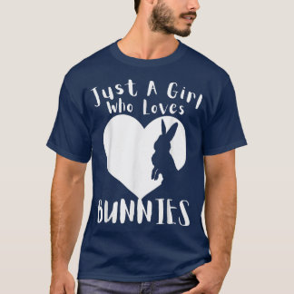 Camiseta Apenas Uma Menina Que Ama Belas Coelhinhas Coraçõe