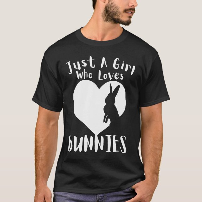 Camiseta Apenas Uma Menina Que Ama Belas Coelhinhas Coraçõe (Frente)