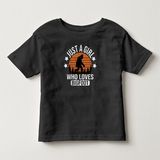Camiseta Apenas Uma Menina Que Ama Bigfoot Sasquatch Engraç (Frente)