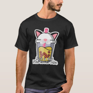 Camiseta Apenas Uma Menina Que Ama Boba Tea Gift Kawaii Cat