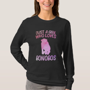Camiseta Apenas Uma Menina Que Ama Bonobos Para Mulheres Ch