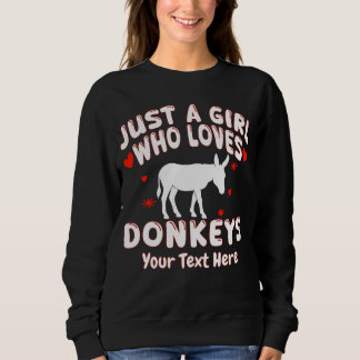 Camiseta Apenas Uma Menina Que Ama Burros Personalizado