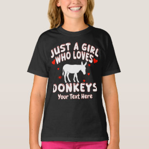 Camiseta Apenas Uma Menina Que Ama Burros Personalizado