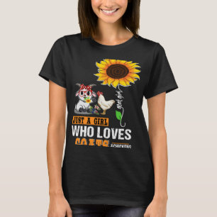 Camiseta Apenas Uma Menina Que Ama Cabras E Galinhas Girass