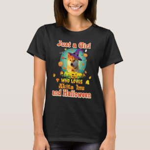 Camiseta Apenas Uma Menina Que Ama Cachorro Akita Inu E Hal
