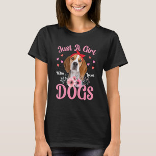 Camiseta Apenas Uma Menina Que Ama Cachorros Cute Beagle Ca
