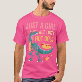 Camiseta Apenas Uma Menina Que Ama Cachorros Quentes Dinoss