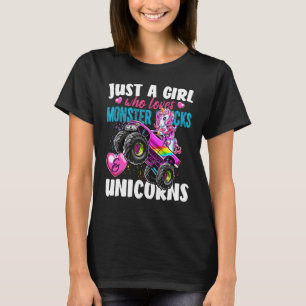Camiseta Apenas Uma Menina Que Ama Caminhões Monstros E Uni
