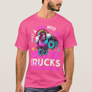 Camiseta Apenas Uma Menina Que Ama Caminhões Monstros E Uni