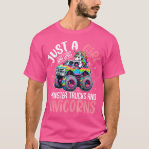 Camiseta Apenas Uma Menina Que Ama Caminhões Monstros E Uni
