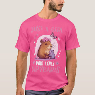 Camiseta Apenas Uma Menina Que Ama Capybaras Engraçado Capy