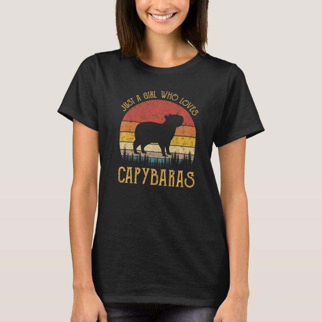 Camiseta Apenas Uma Menina Que Ama Capybaras Rodent Animal (Frente)