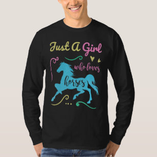 Camiseta Apenas Uma Menina Que Ama Cavalos Cavaleiros Caval