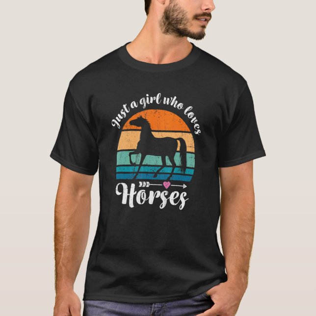 Camiseta Apenas Uma Menina Que Ama Cavalos Cavalgar Equino (Frente)