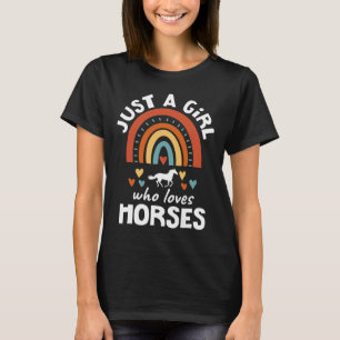 Camiseta Apenas Uma Menina Que Ama Cavalos Cavalos Cavalos