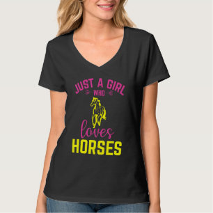 Camiseta Apenas Uma Menina Que Ama Cavalos Cavalos Cavalos 