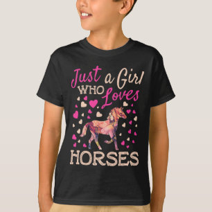 Camiseta Apenas Uma Menina Que Ama Cavalos Cavalos Cavalos