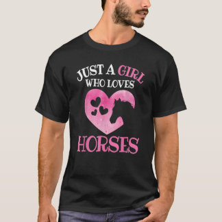 Camiseta Apenas Uma Menina Que Ama Cavalos Cavalos Cavalos