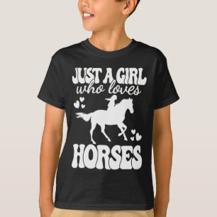 Camiseta Apenas Uma Menina Que Ama Cavalos Cavalos Em Caval