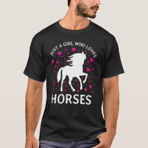 Camiseta Apenas Uma Menina Que Ama Cavalos Cowgirl Menina D