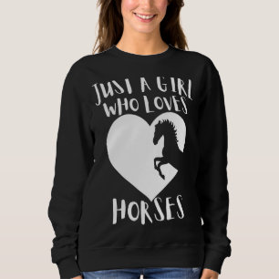 Camiseta Apenas Uma Menina Que Ama Cavalos De Coração Branc