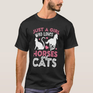 Camiseta Apenas Uma Menina Que Ama Cavalos E Gatos