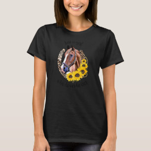Camiseta Apenas Uma Menina Que Ama Cavalos Girassóis Leopar