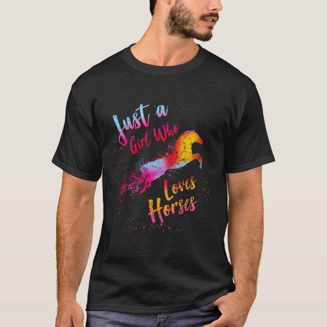 Camiseta Apenas Uma Menina Que Ama Cavalos Longa, Cavalo De (Frente)