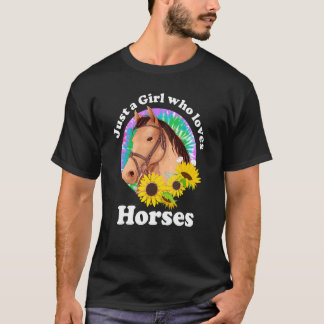 Camiseta Apenas Uma Menina Que Ama Cavalos Montando Meninas