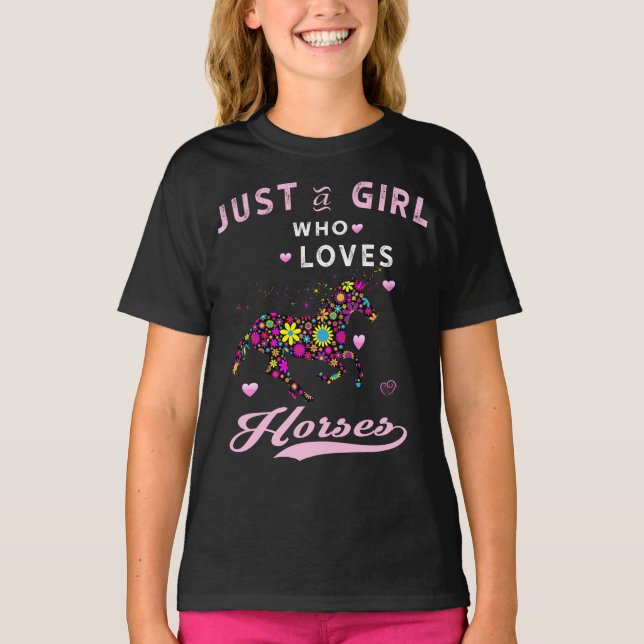 Camiseta Apenas Uma Menina Que Ama Cavalos Para Camiseiros (Frente)