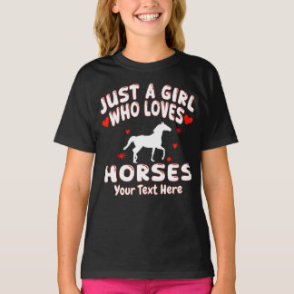 Camiseta Apenas Uma Menina Que Ama Cavalos Personalizado