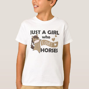 Camiseta Apenas Uma Menina Que Ama Cavalos Pôneos Doces