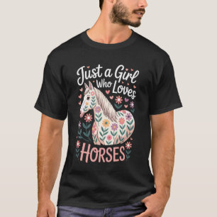 Camiseta Apenas Uma Menina Que Ama Cavalos Treinadora Eques