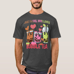 Camiseta Apenas Uma Menina Que Ama Chá De Bolha - Boba Tea